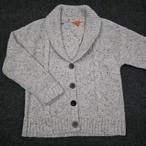 ModCloth Size Medium Speckled Cable Knit Shawl Collar Button  Cardigan Sweater